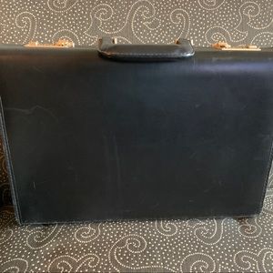 Vintage Coach Leather Briefcase Black Hardside